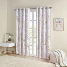 Load image into Gallery viewer, Rebecca Grommet Top Printed Marble Metallic Total Blackout Curtain ID40-1982 By Olliix

