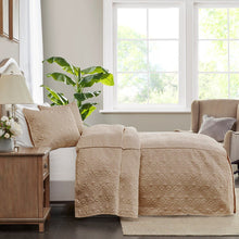 Load image into Gallery viewer, Madison Park Quebec 100% Polyester Fitted Bedspread - King - Khaki MP13-6479 By Olliix
