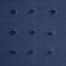 Load image into Gallery viewer, Urban Habitat Brooklyn 100% Cotton Jacquard Pom Pom Shower Curtain- Indigo Blue UH70-2312 By Olliix
