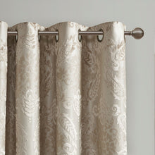 Load image into Gallery viewer, Amelia Knitted Jacquard Paisley Total Blackout Grommet Top Curtain Panel - SS40-0204
