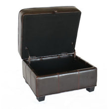 Load image into Gallery viewer, Baxton Studio Agustus Brown Leather Storage Ottoman
