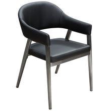 Load image into Gallery viewer, Adele Set of Two Dining/Accent Chairs in Black Leatherette w/ Brushed Stainless Steel Leg by Diamond Sofa

