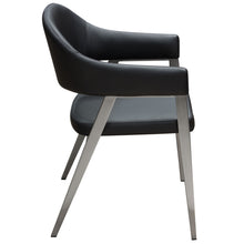 Load image into Gallery viewer, Adele Set of Two Dining/Accent Chairs in Black Leatherette w/ Brushed Stainless Steel Leg by Diamond Sofa
