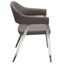 Load image into Gallery viewer, Adele Set of Two Dining/Accent Chairs in Grey Leatherette w/ Brushed Stainless Steel Leg by Diamond Sofa
