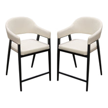Load image into Gallery viewer, Adele Set of Two Counter Height Chairs in Cream Fabric w/ Black Powder Coated Metal Frame by Diamond Sofa
