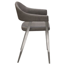 Load image into Gallery viewer, Adele Set of Two Counter Height Chairs in Grey Leatherette w/ Brushed Stainless Steel Leg by Diamond Sofa

