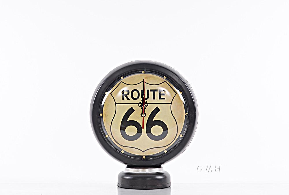 Black Gasoline 66 Gas Pump Clock