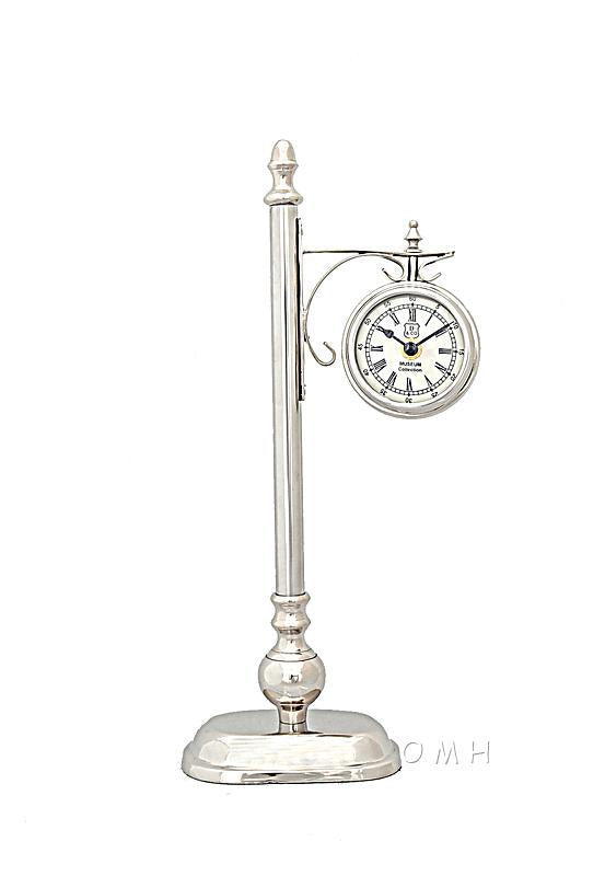 Brass/ Alum. Lamp Post Clock One Sided