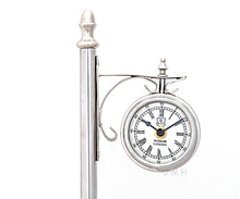 Load image into Gallery viewer, Brass/ Alum. Lamp Post Clock One Sided
