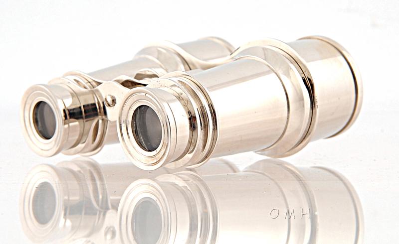 Brass Binocular W Leather Case
