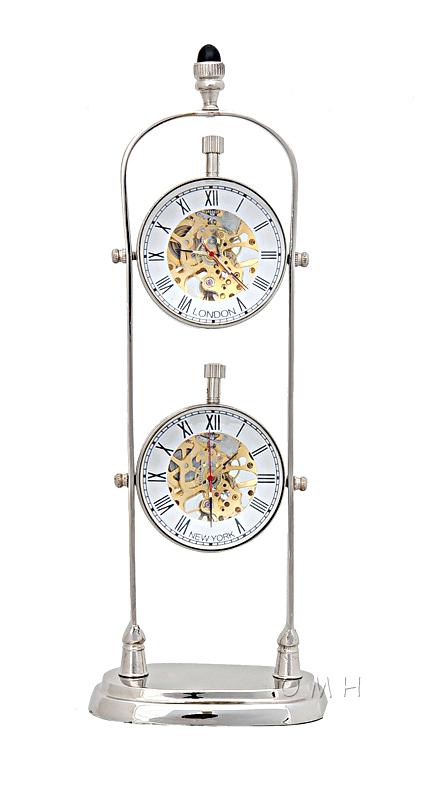 Brass See Thru Clock Double