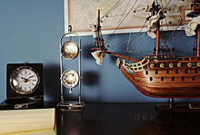 Load image into Gallery viewer, Brass See Thru Clock Double
