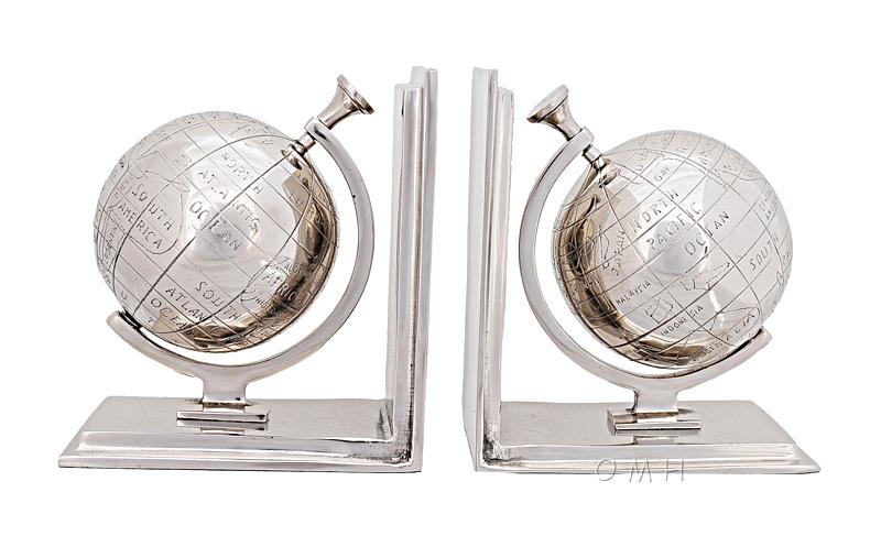 Alum Globe Bookend Set Of Two