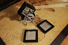 Load image into Gallery viewer, Alum/ Wood Coaster S/6 On Ship Wheel
