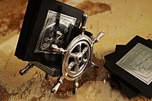 Load image into Gallery viewer, Alum/ Wood Coaster S/6 On Ship Wheel
