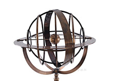 Load image into Gallery viewer, Brass Armillary With Wood Stand

