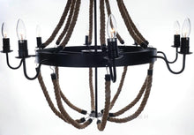 Load image into Gallery viewer, Large Rope Pendant Lamp - 8 Bulbs
