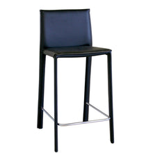 Load image into Gallery viewer, Baxton Studio Crawford Black Leather Counter Height Stool (Set of 2)
