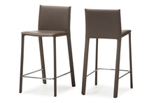 Load image into Gallery viewer, Baxton Studio Crawford Modern and Contemporary Taupe Leather Upholstered Counter Height Stool (Set of 2)
