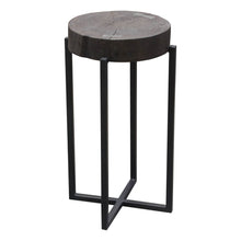 Load image into Gallery viewer, Alex Large 25&quot; Accent Table with Solid Mango Wood Top in Espresso Finish w/ Silver Metal Inlay by Diamond Sofa
