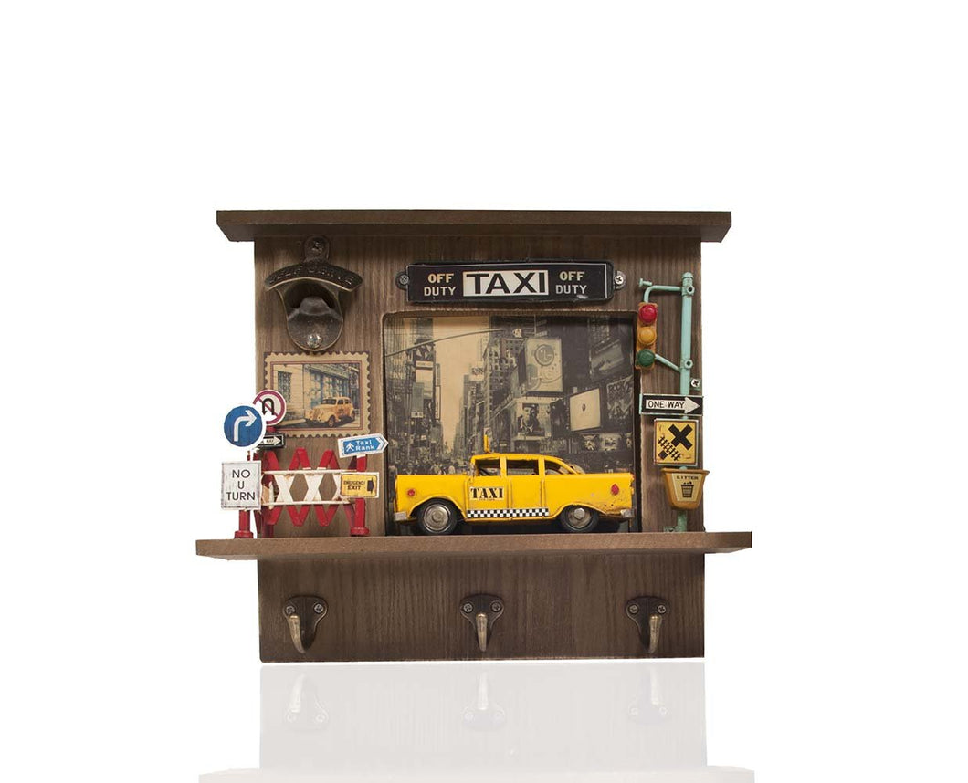 Vintage New York City Checker Taxi Shadow Box