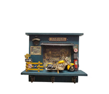 Load image into Gallery viewer, Vintage Harley Motorcycle Shadow Box on Wood Frame

