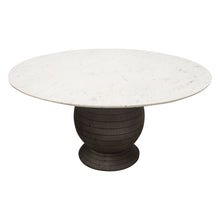 Load image into Gallery viewer, Ashe Round Dining Table w/ Genuine White Marble Top and Solid Acacia Wood Base in Espresso Finish by Diamond Sofa
