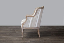 Load image into Gallery viewer, Baxton Studio Charlemagne Traditional French Accent Chair-Oak (Brown Stripe)
