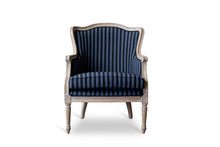 Load image into Gallery viewer, Baxton Studio Charlemagne Traditional French Black and Grey Striped Accent Chair
