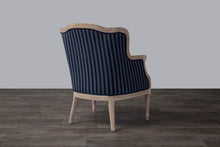 Load image into Gallery viewer, Baxton Studio Charlemagne Traditional French Black and Grey Striped Accent Chair
