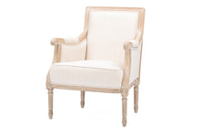 Load image into Gallery viewer, Baxton Studio Chavanon Wood &amp; Light Beige Linen Traditional French Accent Chair
