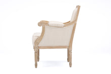 Load image into Gallery viewer, Baxton Studio Chavanon Wood &amp; Light Beige Linen Traditional French Accent Chair
