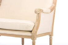 Load image into Gallery viewer, Baxton Studio Chavanon Wood &amp; Light Beige Linen Traditional French Loveseat
