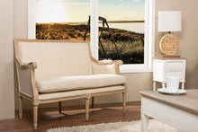 Load image into Gallery viewer, Baxton Studio Chavanon Wood &amp; Light Beige Linen Traditional French Loveseat
