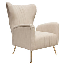 Load image into Gallery viewer, Ava Chair in Sand Linen Fabric w/ Gold Leg by Diamond Sofa
