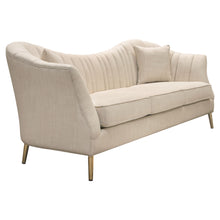 Load image into Gallery viewer, Ava Sofa in Sand Linen Fabric w/ Gold Leg by Diamond Sofa
