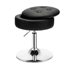 Load image into Gallery viewer, Adjustable 360° Swivel Storage Vanity Stool with Removable Tray-Black
