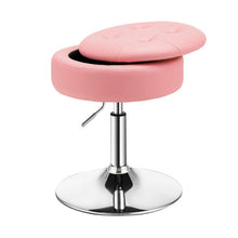 Load image into Gallery viewer, Adjustable 360° Swivel Storage Vanity Stool with Removable Tray-Pink
