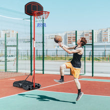 Load image into Gallery viewer, Adjustable Basketball Hoop System Stand Portable with 2 Wheels Fillable Base-Black &amp; Red
