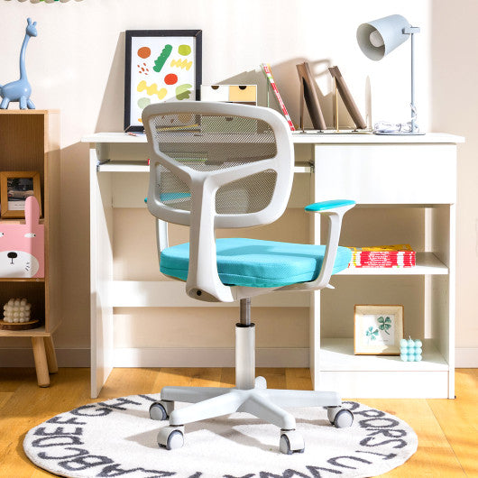 Adjustable Desk Chair with Auto Brake Casters for Kids-Green