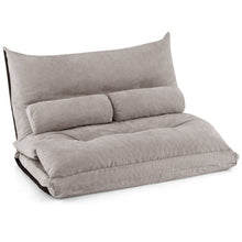 Load image into Gallery viewer, Adjustable Floor Sofa Bed with 2 Lumbar Pillows-Gray
