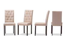 Load image into Gallery viewer, Baxton Studio Gardner Modern and Contemporary Dark Brown Finished Beige Fabric Upholstered Dining Chair (Set of 4)
