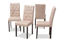 Load image into Gallery viewer, Baxton Studio Gardner Modern and Contemporary Dark Brown Finished Beige Fabric Upholstered Dining Chair (Set of 4)
