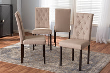 Load image into Gallery viewer, Baxton Studio Gardner Modern and Contemporary Dark Brown Finished Beige Fabric Upholstered Dining Chair (Set of 4)
