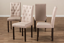 Load image into Gallery viewer, Baxton Studio Gardner Modern and Contemporary Dark Brown Finished Beige Fabric Upholstered Dining Chair (Set of 4)
