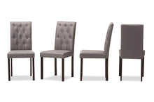 Load image into Gallery viewer, Baxton Studio Gardner Modern and Contemporary Dark Brown Finished Grey Fabric Upholstered Dining Chair (Set of 4)
