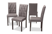 Load image into Gallery viewer, Baxton Studio Gardner Modern and Contemporary Dark Brown Finished Grey Fabric Upholstered Dining Chair (Set of 4)
