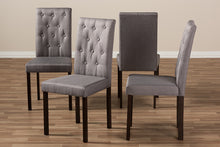 Load image into Gallery viewer, Baxton Studio Gardner Modern and Contemporary Dark Brown Finished Grey Fabric Upholstered Dining Chair (Set of 4)

