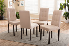 Load image into Gallery viewer, Baxton Studio Andrew Modern and Contemporary Beige Fabric Upholstered Grid-tufting Dining Chair (Set of 4)
