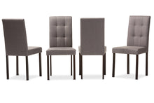 Load image into Gallery viewer, Baxton Studio Andrew Modern and Contemporary Grey Fabric Upholstered Grid-tufting Dining Chair (Set of 4)

